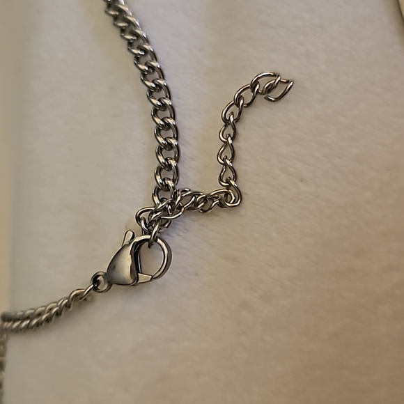 Vintage Stainless Steel Industrial Modernist Armor Bib Chain Necklace - Picture 6 of 7